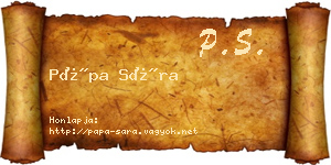 Pápa Sára névjegykártya