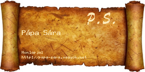 Pápa Sára névjegykártya