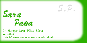 sara papa business card